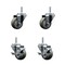 Service Caster 3 Inch Gray Polyurethane Wheel Swivel 58 Inch Threaded Stem Caster Set 2 Brakes SCC SCC-TS20S314-PPUB-58212-2-TLB-2 - alternate 1